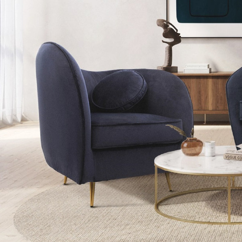 Castaneda Upholstered Armchair, Bottle Green, Gold