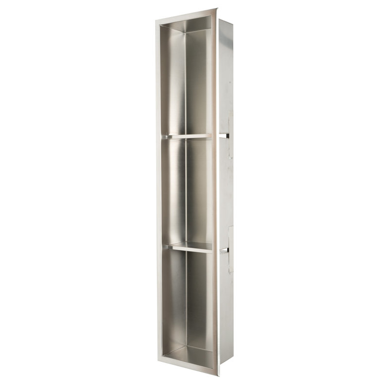 Niche de douche verticale en acier inoxydable, Acier inoxydable brossé