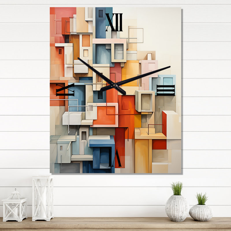 Constructivism Construit Horizons III - Horloges murales abstraites, Médium