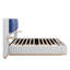 Grand lit plateforme tapissier grand avec tête de lit à panneau, coins arrondis doux anti-collision, aucun sommier tapissier requis-86171456