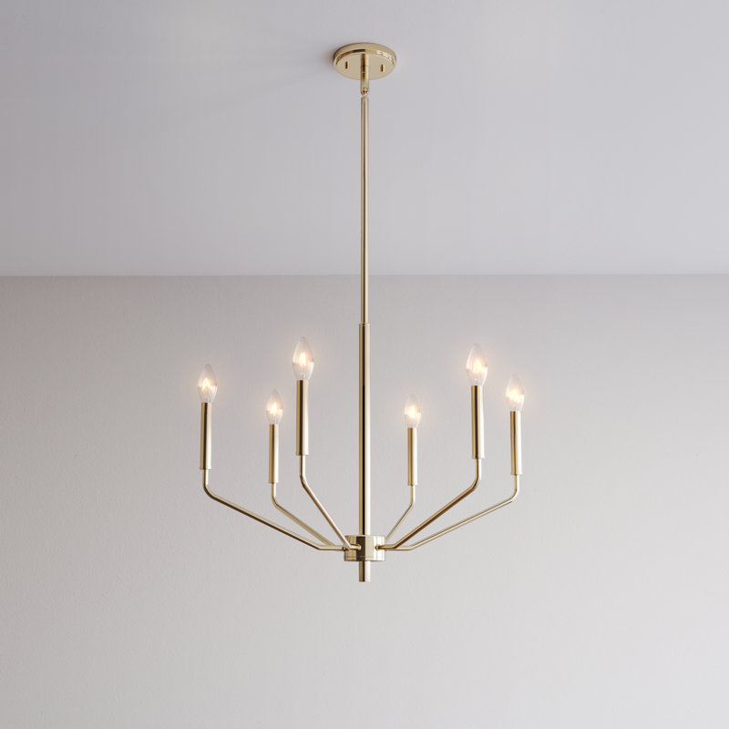 6 lumières 24 po Lustre moderne doré