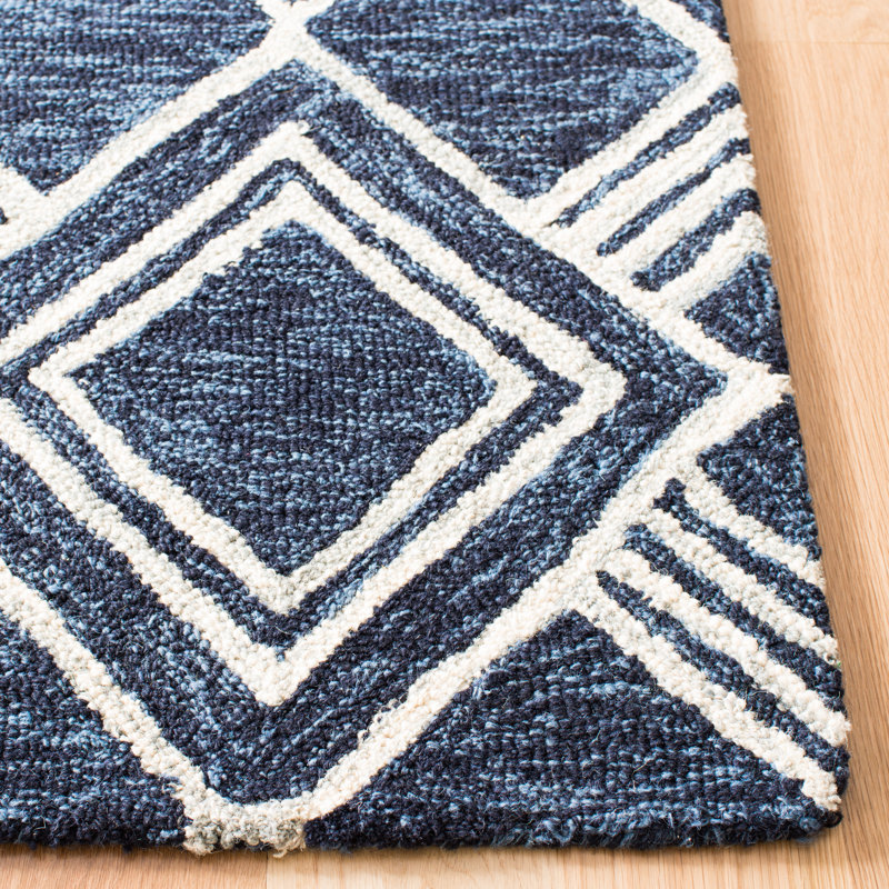 Vedika Hand Tufted Wool Geometric Rug, Square 5'