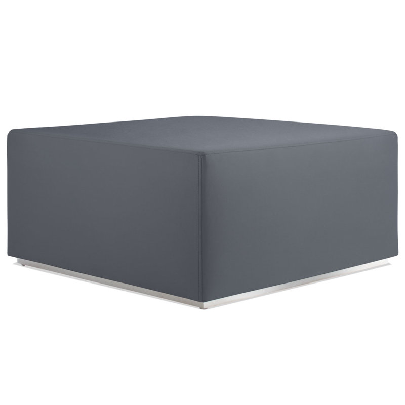 Blockoid Upholstered Ottoman, Slate