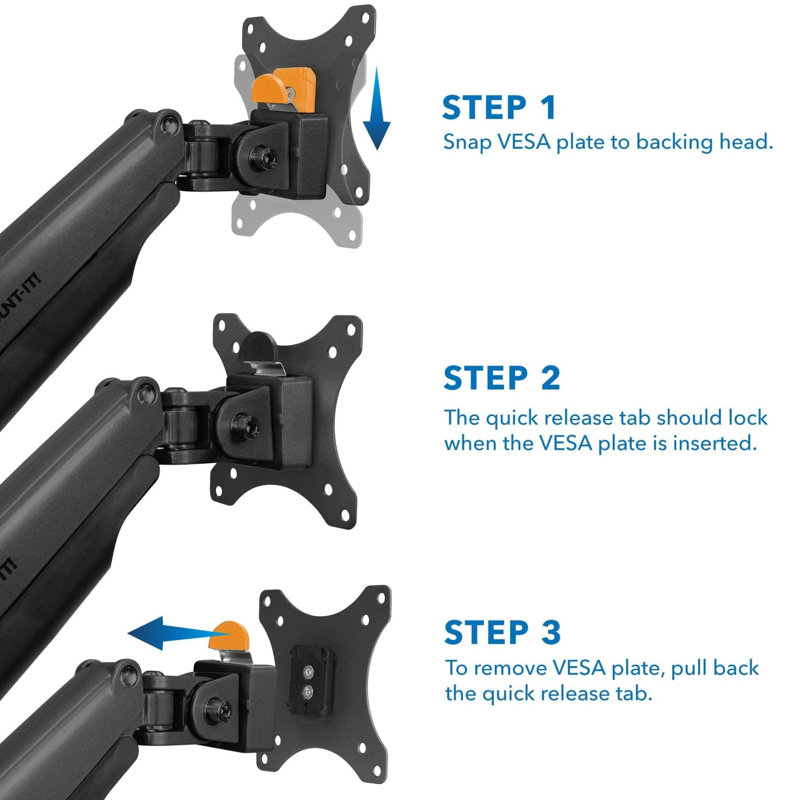 Plaque de remplacement Mount-It VESA pour Mount-It! Produits, noir