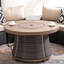 Table de foyer d'extérieur au propane en fer avec couvercle H 24,61 po x l 42 po Areefa-1576001341