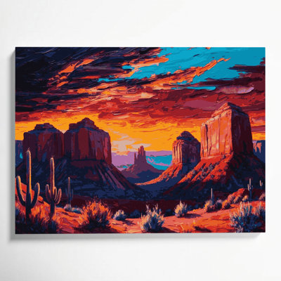 Southwestern Landscapes Sedona Sunset 137 Purple Canvas Wall Art