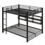Metal Bunk Bed With Storage Cabinets And LED