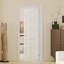 Interior Door Slab with Frame - 5 Panel Shaker Style White MDF Door, Prehung-Style Door Kit with Pre-installed Hinges, Locking Silver Handle Included, No Pre-drilled Holes-125132388-125132385
