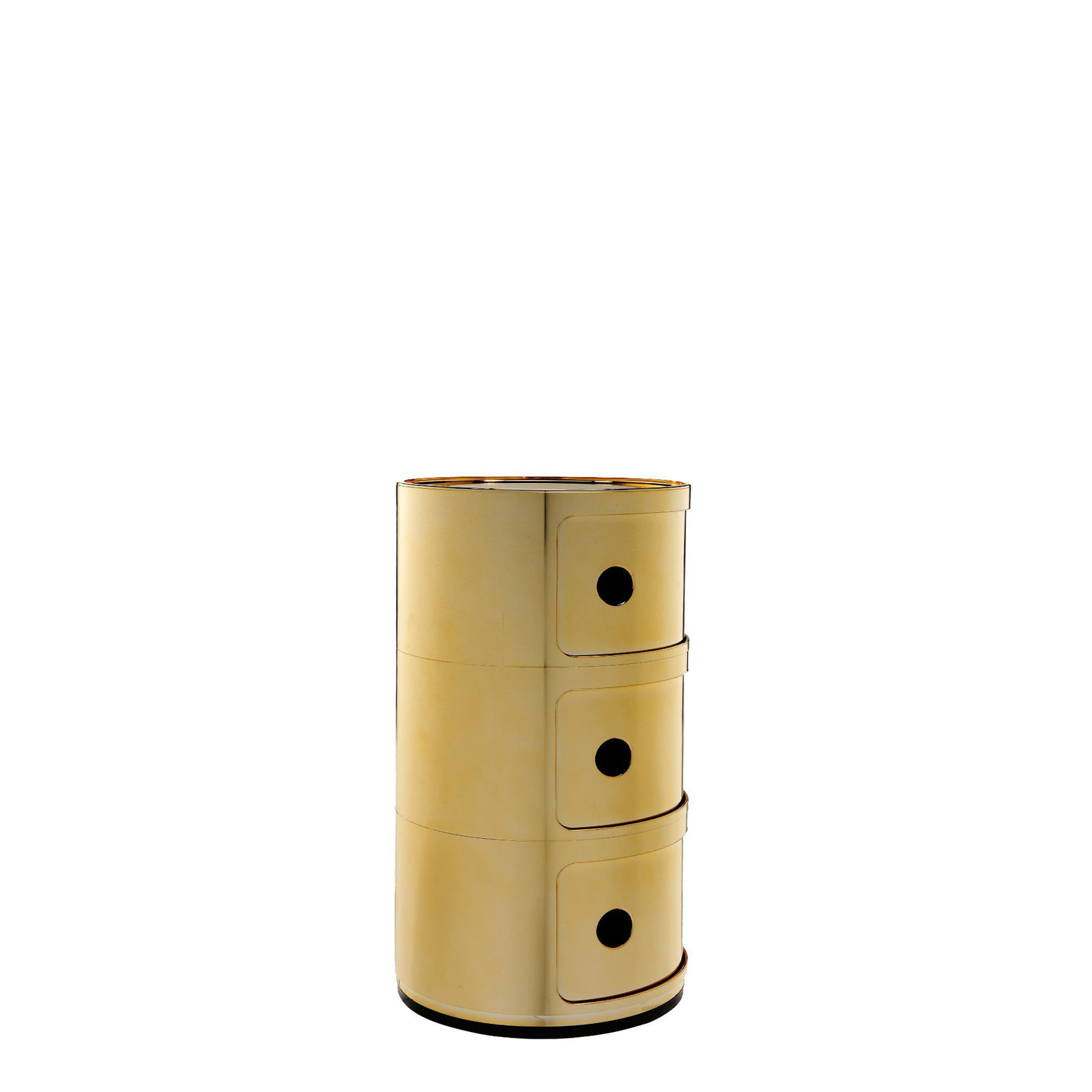Precious Componibili Round Storage Modules, Gold, 3 Hi