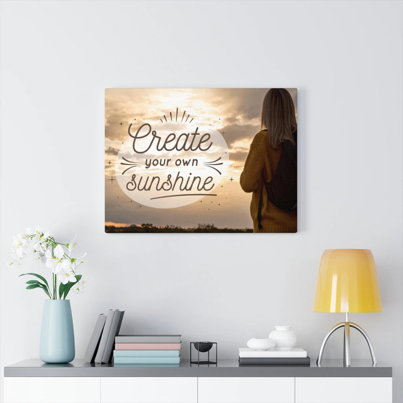 Art inspirant, impression sur toile, "Créez votre propre soleil", H 18 po x l 24 po