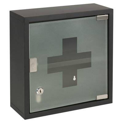 300mm W 300mm H Surface Framed Medicine Cabinet Mirror 2 Fixed