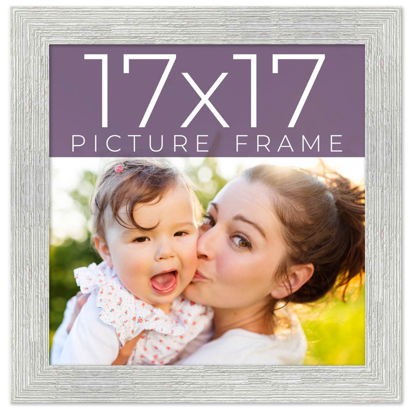 Cadre photo en bois massif Mattew, Blanc, 17 po x 17 po