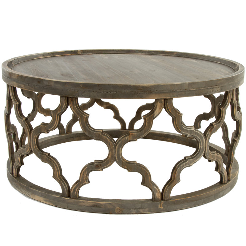 Bloomberg Solid Wood Frame Coffee Table, Grey/Brown/Blue