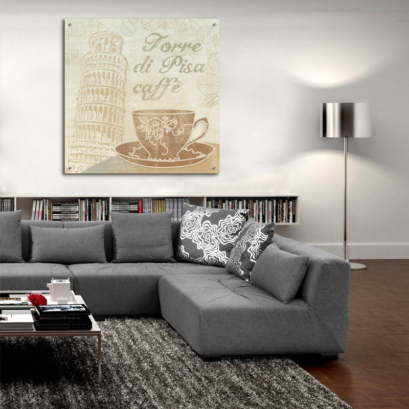 «Caffe Pisa» par Erin Clark, art mural en verre acrylique, H 36 po x l 36 po x P 0,2 po