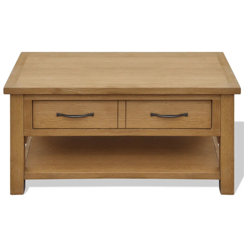Mcneil Solid Wood Four Leg Coffee Table with Storage