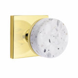 Terrazzo Round Knob with Square Rosette