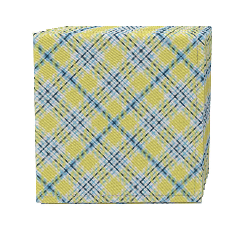 Rectangular Plaid Cotton Twill Tablecloth