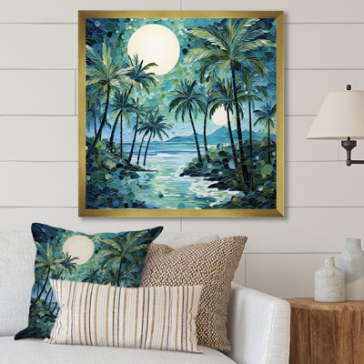 «Green Minimalims Palm Trees IV», reproduction sur toile