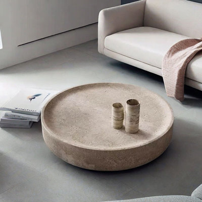 Round Fiberglass Coffee Table with Smooth Surface