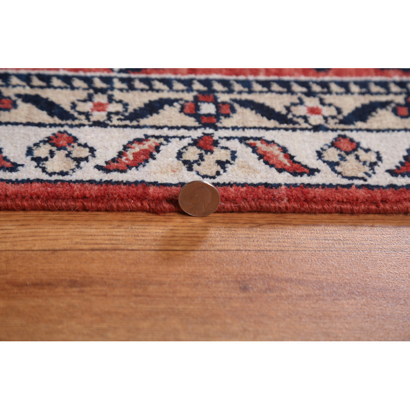 Tapis beige / ivoire / bleu en laine noué à la main de conception unique 9 pi x 11 pi 9 po