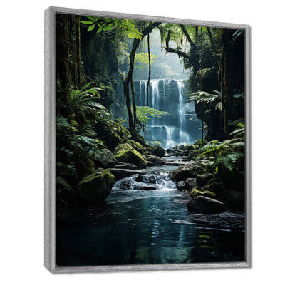 Waterfall Hidden Oasis I Framed On Canvas Print
