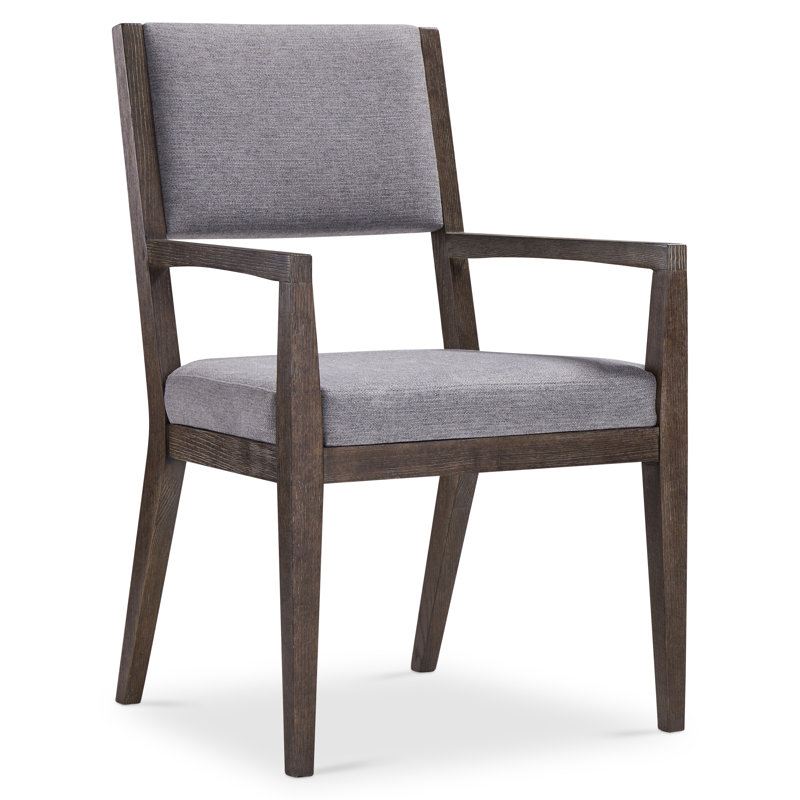 Linea Upholstered Arm Chair in Cerused Charcoal