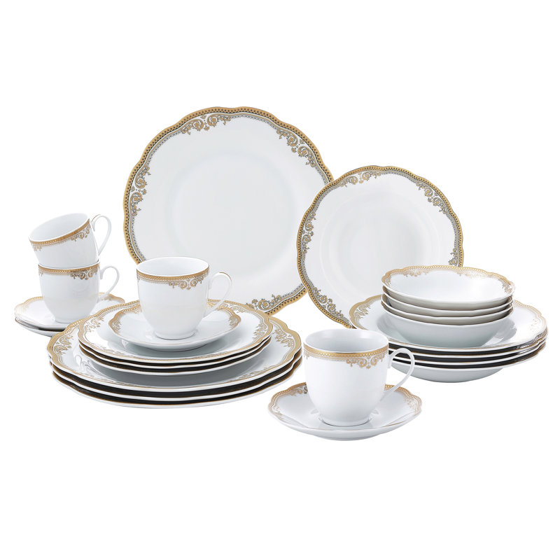 Piece Porcelain China Dinnerware Set - Service for 4