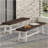 Outdoor Carlisle Benches, Sandblasted Dark Brown + White(Set Of 2)-145126196