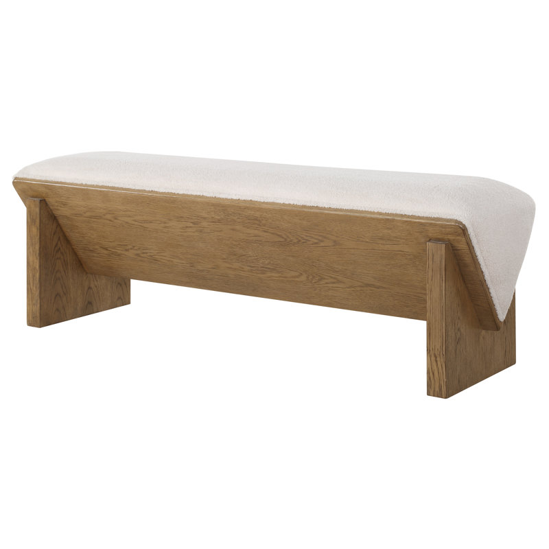 Nabih Ivory Fabric Bench