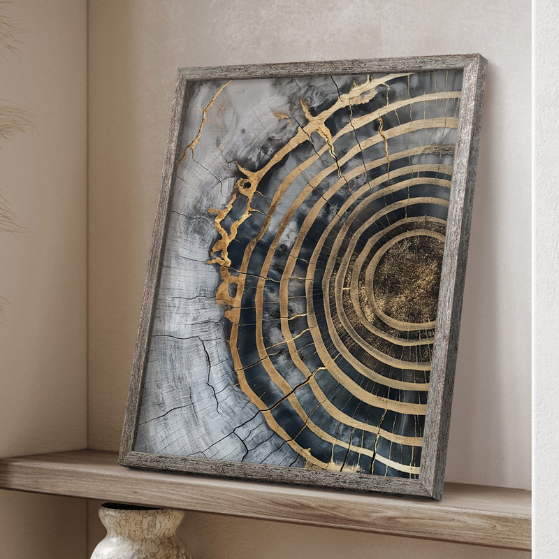 Série ABSTRACT CCLVI, reproduction encadrée - bois massif, H 30 po x l 24 po