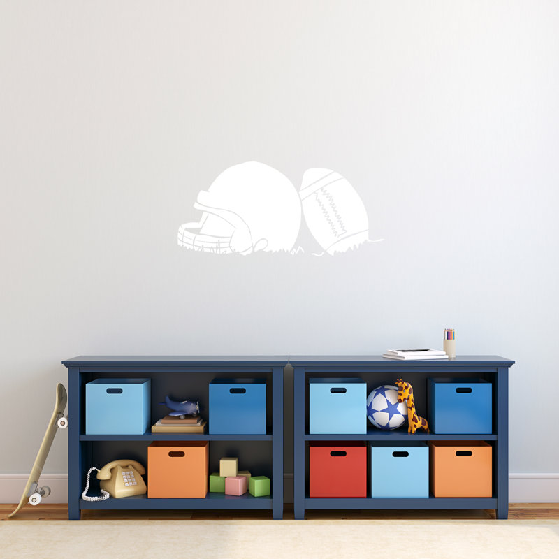 Décalcomanie murale pour le football et le casque Higdon, Blanc