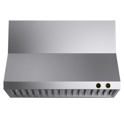 KUCHT 48 In. 6.7 Cu. Ft. 8 Burners Dual Fuel Range For Propane Gas In Stainless Steel And Gold + Wall Mount Range Hood