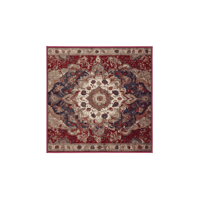 Tapis rouge soyeux et moelleux, Carré 5 pi