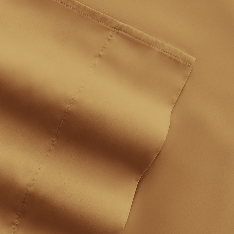 Sheet Set Solid Microfiber Ultra Soft Bedding, Twin Sheet Set with 2 Pillowcases, Gold