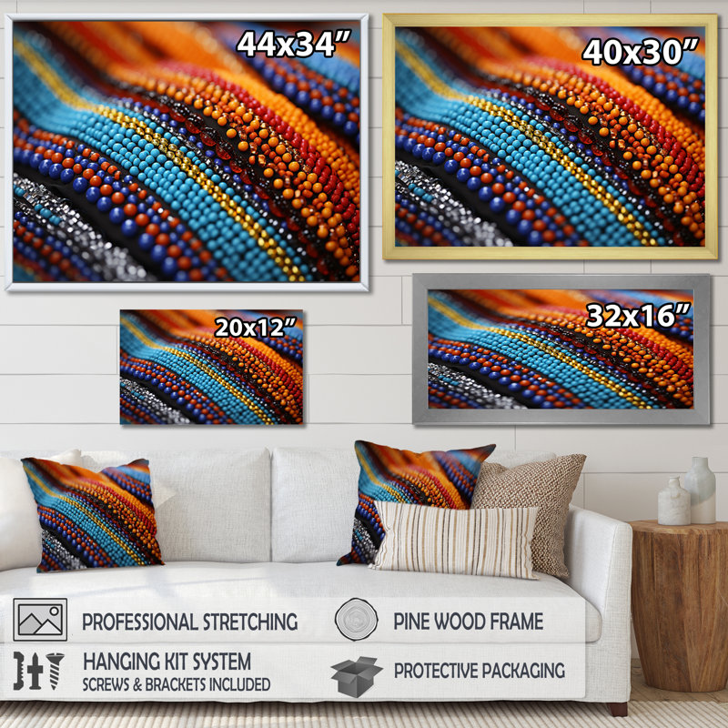 Tribus d'Afrique, perles de Samburi I - tribus d'Afrique, impressions sur toile, H 24 po x l 32 po x P 1 po, Encadrement doré