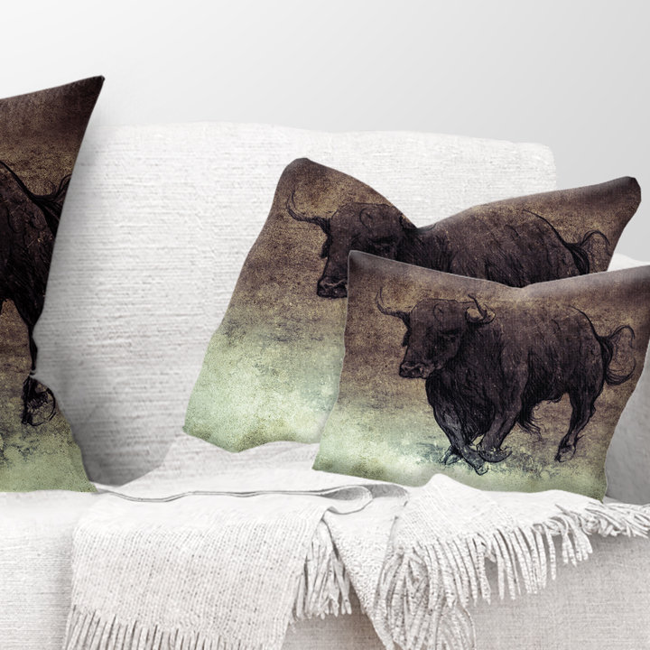 Coussin lombaire à animaux sur papier rétro