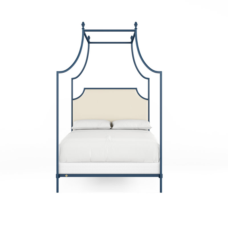 Lit à baldaquin 337 Flying Arch | Auvent complet, Grand lit, Bleu marine / beige