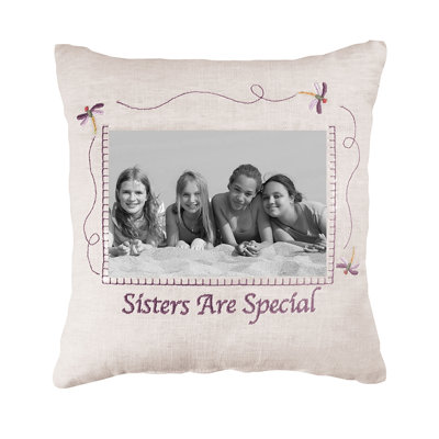 Sisters Are Special Embroidered Picture Throw Pillow