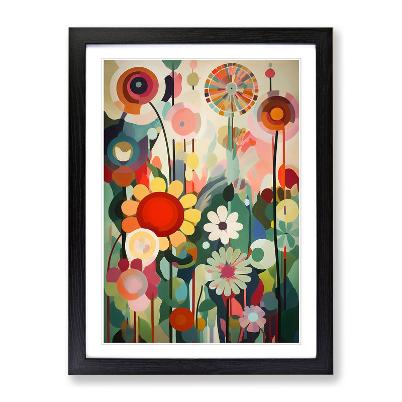 Retro Flowers Vol.6 - Framed Print, Black, 64cm H x 46cm W x 2cm D