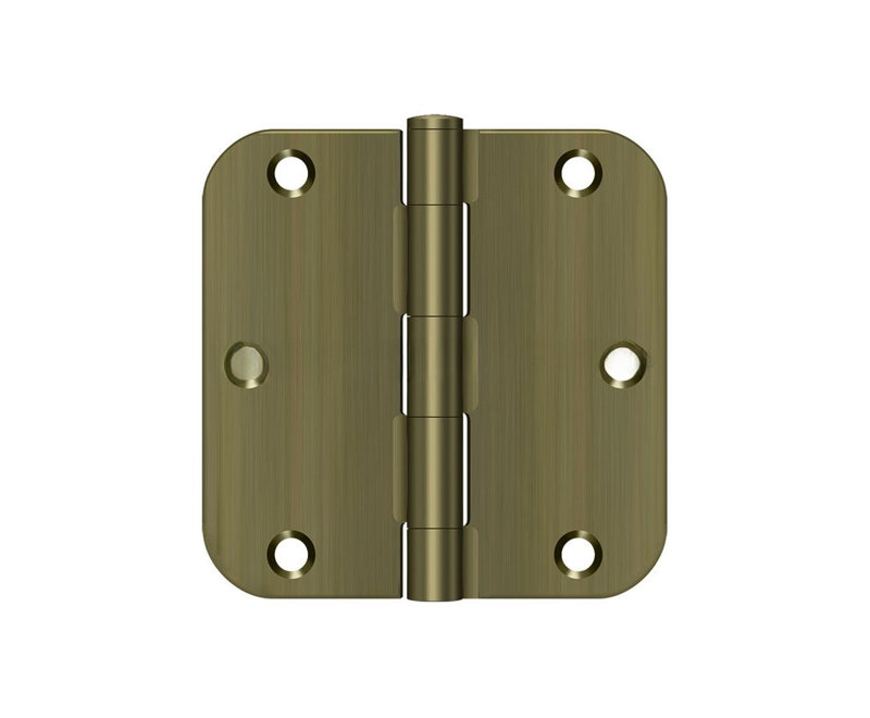 Charnière Deltana S35R55 3 1/2 po x 3 1/2 po x 5/8 po Deltana, épaisseur résidentielle en laiton antique, Antique Brass