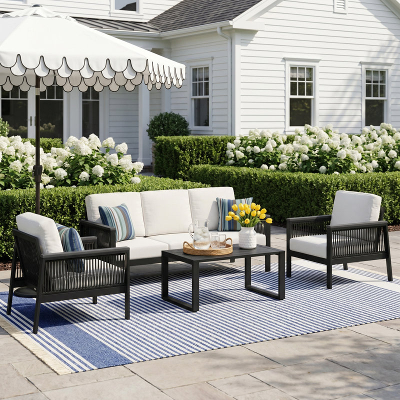 Townsend 6-Person Patio Seating Group, Canvas Granite