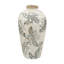 Vase en céramique 6,7 x 6,7 x 11,6 po avec motif floral gris