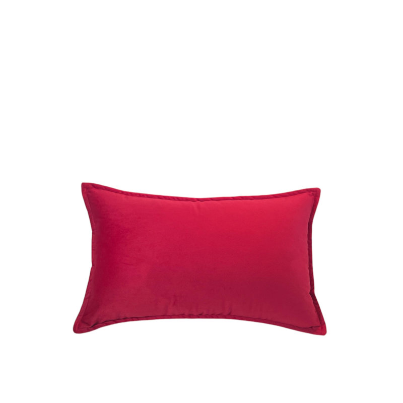 Rectangular Velvet Pillow Covers, Rectangular 12"H x 22"W, Red