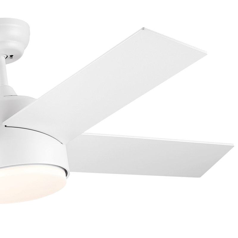 Éclairage de ventilateur de plafond à DEL intégré 44 po avec pales ABS, Blanc, Blanc