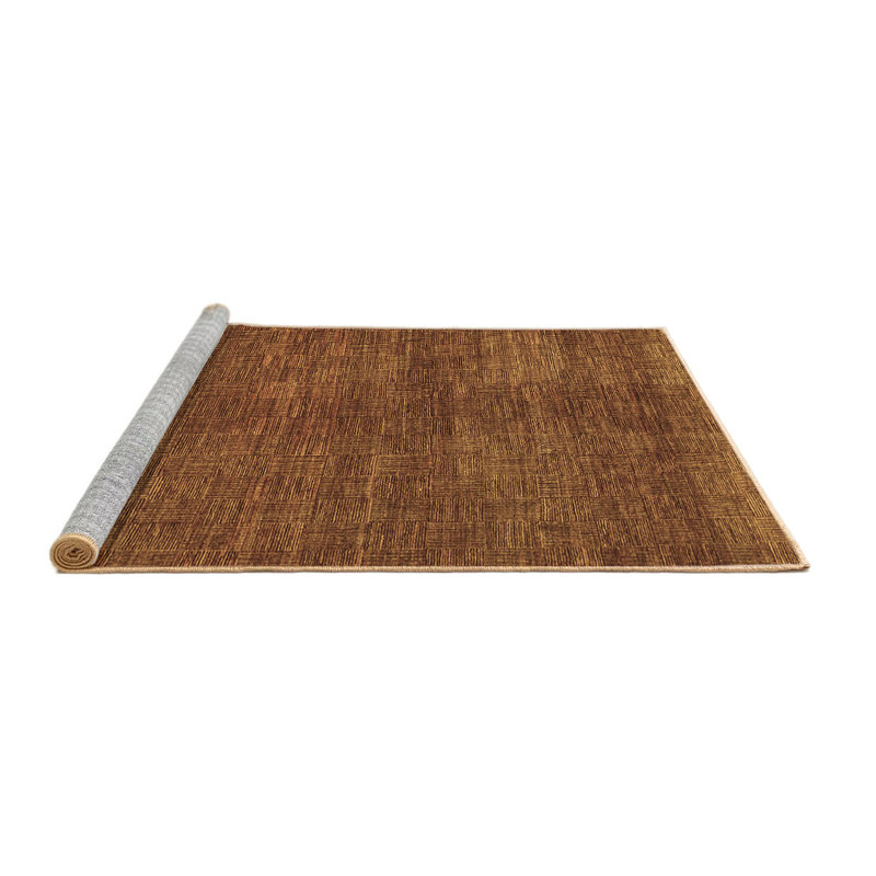 Tapis contemporains brun lavable à la machine, Rond 5 pi