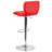 Norrell Contemporary Vinyl Adjustable Height Barstool with Vertical Stitch Back-24677831