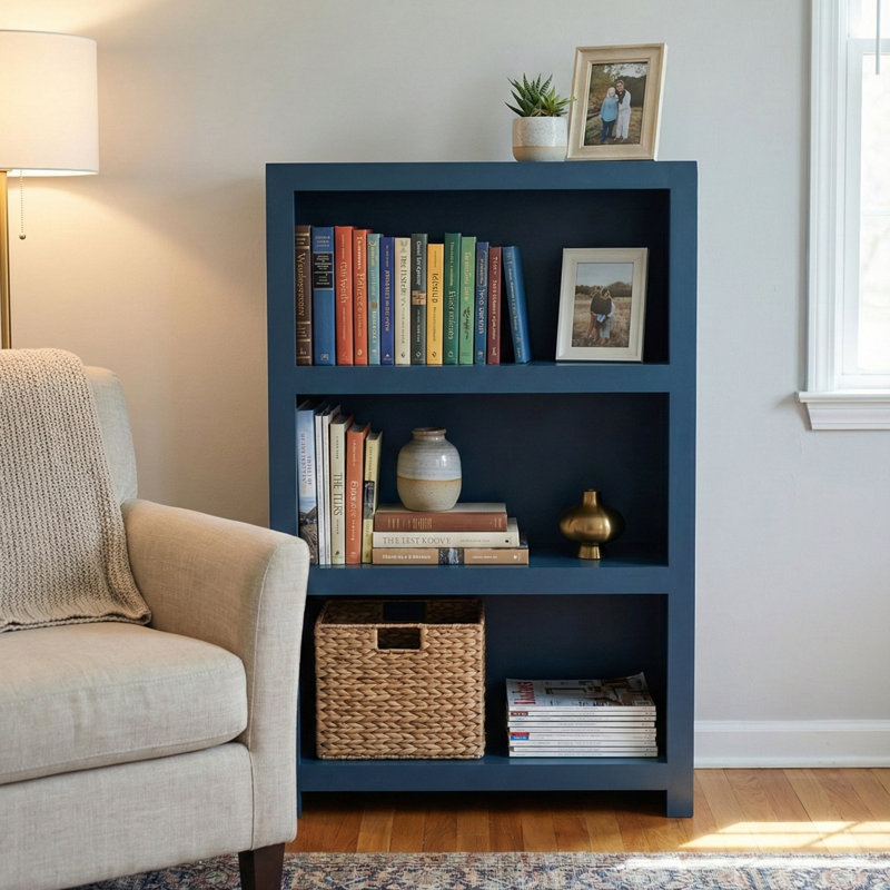 Ascent 3 Shelf Contemporary Bookcase, Storage and Display Bookshelf for Home Office & Living Room, Brown