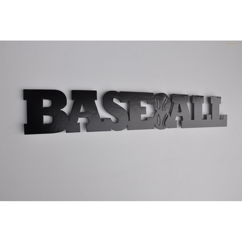 Décoration murale en métal de baseball word