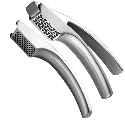 Gourmet Easy Stainless Steel Garlic Press Both Fine And Coarse Crush Pack