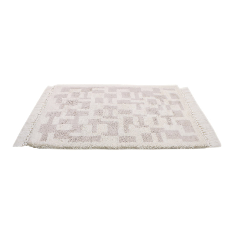 Abstract Area Rug in Cream/Brown, Rectangle 10' x 14'